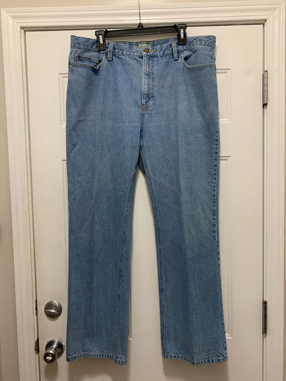 3/$15 Outdoor Life 100% Cotton Light Blue Men's Straight Jeans Size 38/32